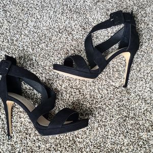 Chinese Laundry Black Strappy 5 Inch Platform Heels